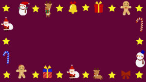 クリスマス枠素材・メッセージカードキャラクター赤枠　©Atelier Funipo